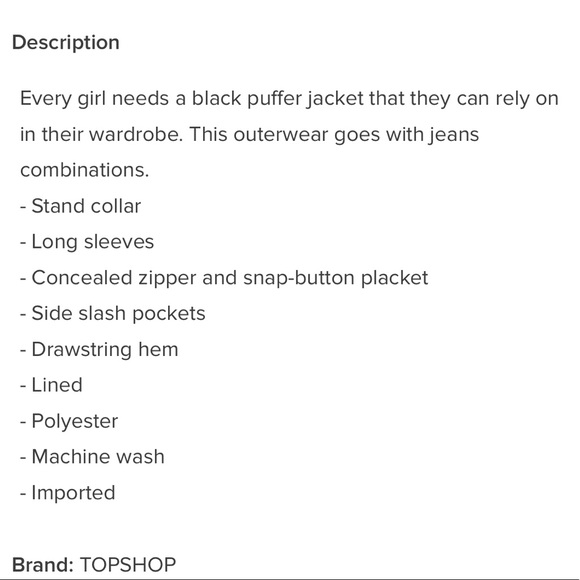 Topshop Puffer Jacket - Picture 6 of 6